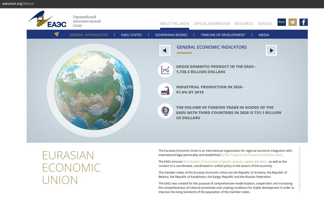 Сайт евразийского союза. ЕАЭС. Оформление сайта ЕАЭС.